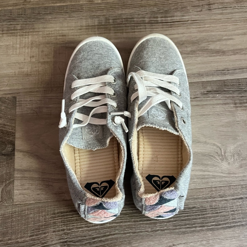 Roxy slip on gray shoes
